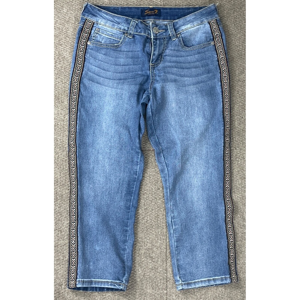 Seven7 Women's 5 Pocket Aztec Denim Capri Jeans Size 6